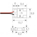 Conector M2 doble empalme rápido con Cable tira Led 8mm (COB) Monocolor